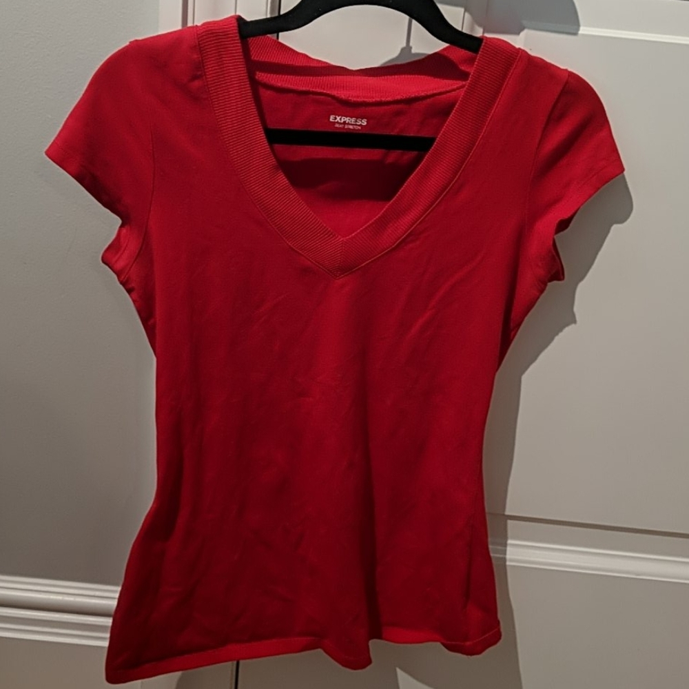 Limited Red V-neck Shirt